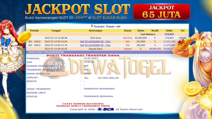 bukti jp dewatogel #488